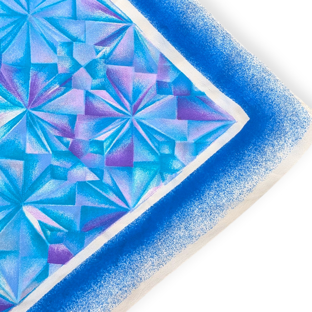 Vintage Silk Scarf Crystalline Geometric